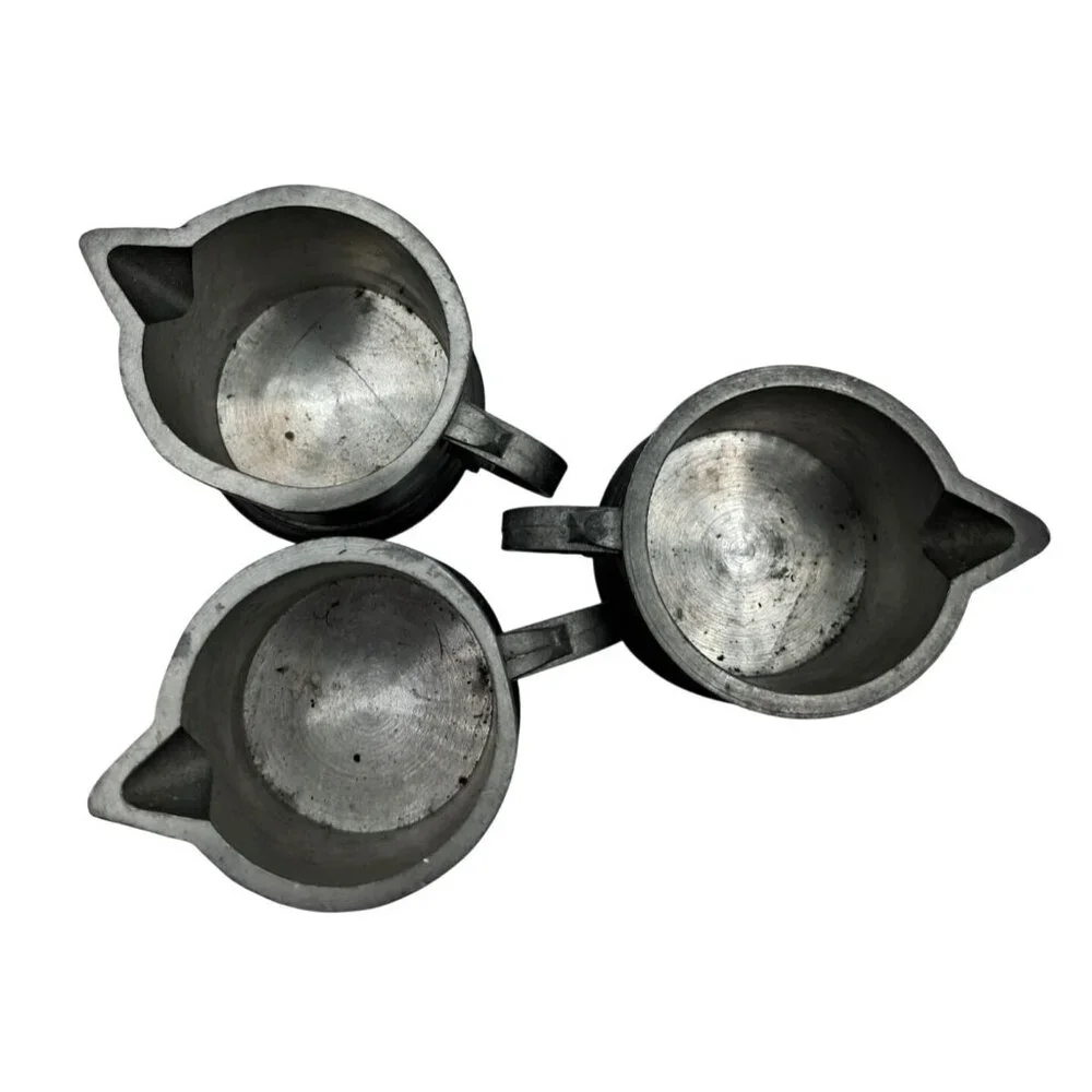 Guetezeichen Zinngerat RAL Pewter Mini Pitcher Set Unisex Small Gray Vintage‎